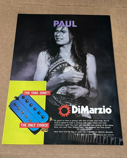 DiMarzio Pickups - Paul Gilbert - 1991 Print Advertisement