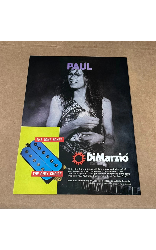 DiMarzio Pickups - Paul Gilbert - 1991 Print Advertisement