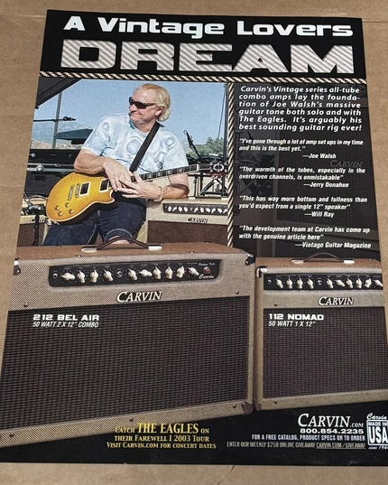 CARVIN AMPS - JOE WALSH OF THE EAGLES - 2001 Print Ad