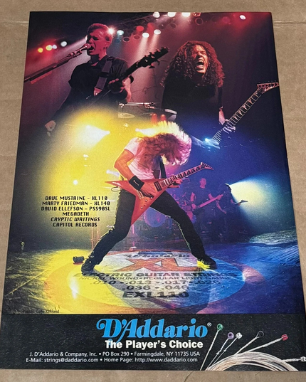 MUSTAINE / FRIEDMAN / ELLEFSON of MEGADETH - D'Addario Strings - 1998 Print Ad
