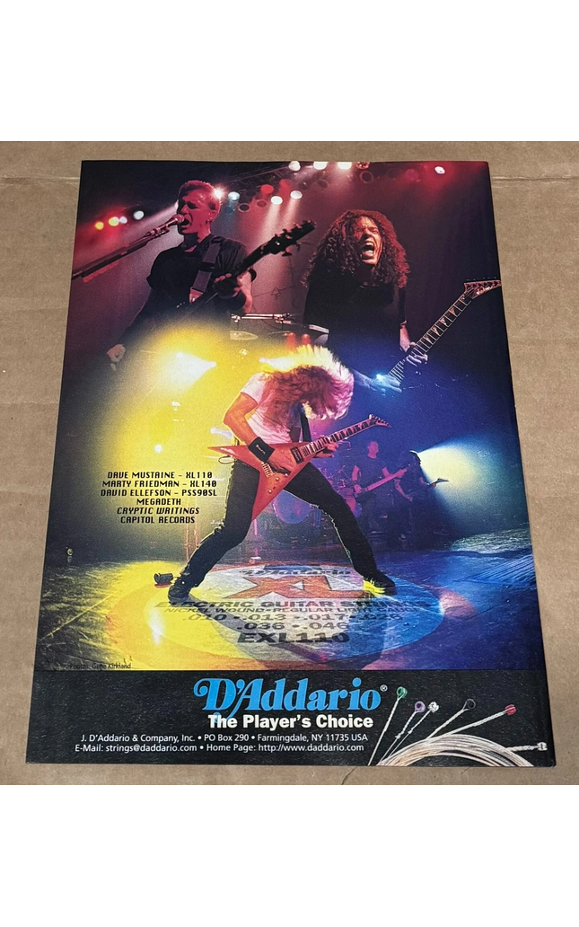 MUSTAINE / FRIEDMAN / ELLEFSON of MEGADETH - D'Addario Strings - 1998 Print Ad