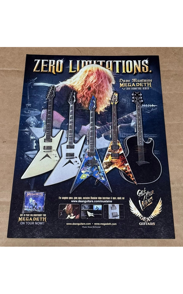 DAVE MUSTAINE of MEGADETH - DEAN GUITARS - 2010 Print Ad