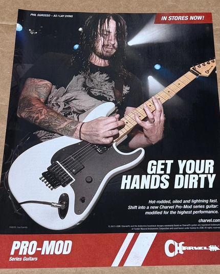 PHIL SGROSSO of AS I LAY DYING - CHARVEL GUITARS - 2013 Print Advertisement