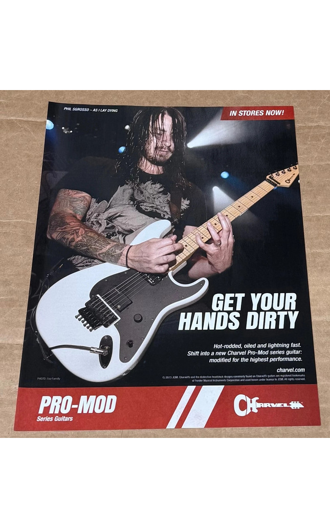 PHIL SGROSSO of AS I LAY DYING - CHARVEL GUITARS - 2013 Print Advertisement
