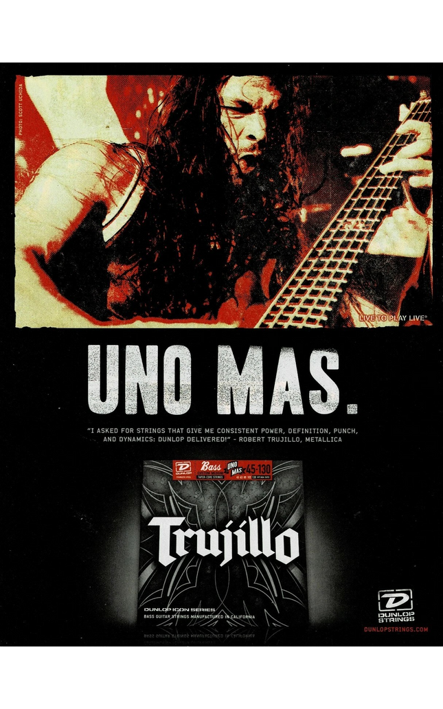 Robert Trujillo of Metallica - Dunlop - Print Advertisement