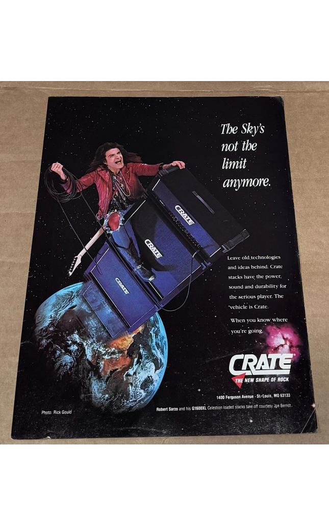 ROBERT SARZO - CRATE AMPS - 1990 Print Advertisement