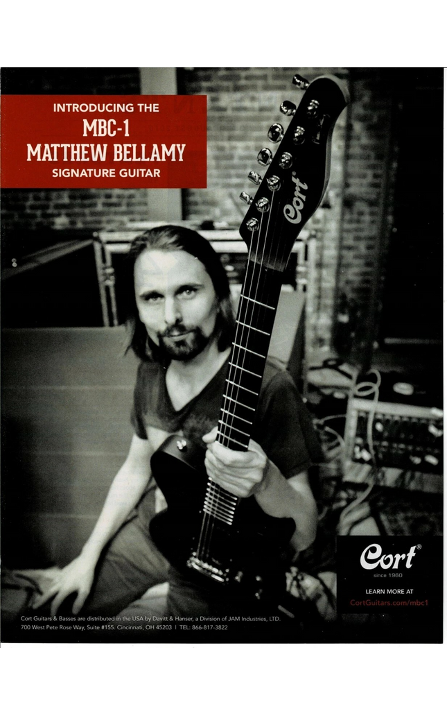 Cort Guitars - MATTHEW BELLAMY of MUSE - 2015 Print Ad