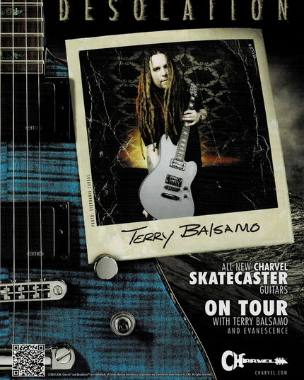 TERRY BALSAMO of EVANESCENCE - CHARVEL GUITARS - 2012 Print Advertisement