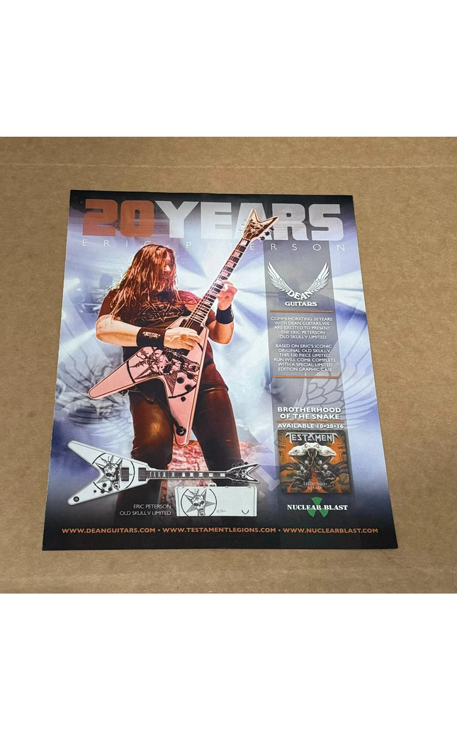 Eric Peterson of Testament - DEAN GUITARS - 2017 Print Advertisement