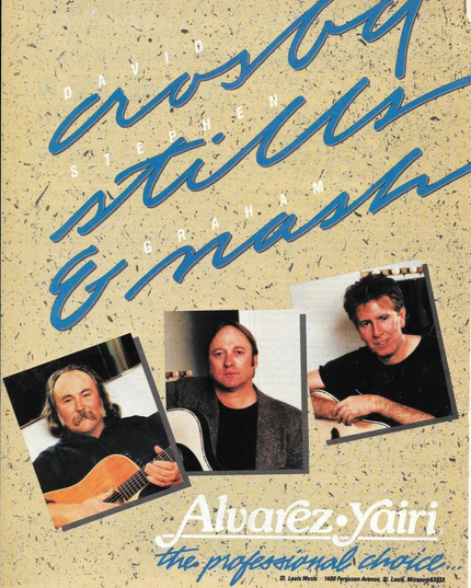 ALVAREZ-YAIRI GUITARS - CROSBY STILLS & NASH - 1988 Print Advertisement