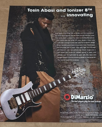 Tosin Abasi of Animals As Leaders - DiMarzio Pickups - 2013 Print Advertisement
