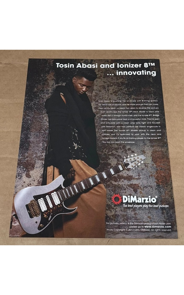 Tosin Abasi of Animals As Leaders - DiMarzio Pickups - 2013 Print Advertisement