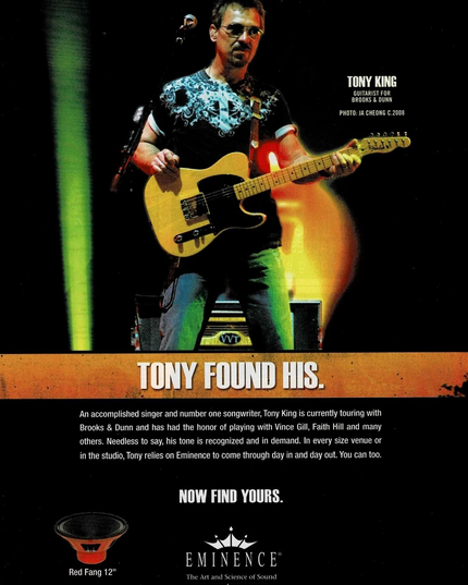 Tony King of Brooks and Dunn - Eminence Speakers - 2009 Print Ad