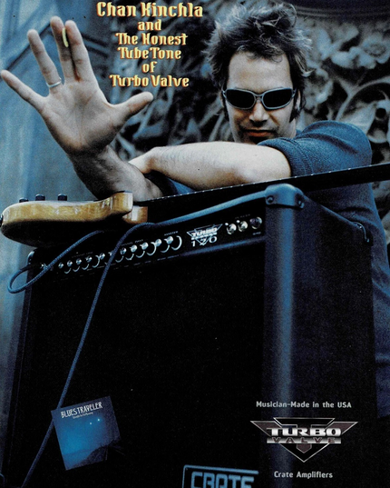 CRATE AMPS - CHAN KINCHLA of BLUES TRAVELERS - 1998 Print Advertisement