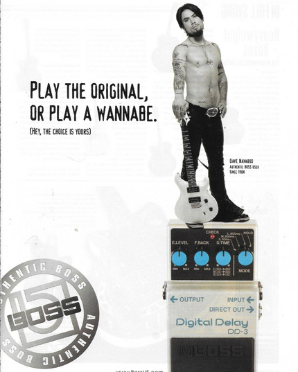 BOSS DIGITAL DELAY - DAVE NAVARRO of JANE'S ADDICTION - 2005 Print Ad