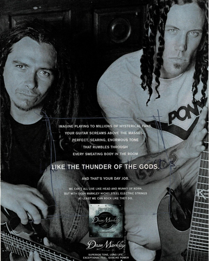 Head & Munky of Korn - Dean Markley Strings - 2003 Print Advertisement