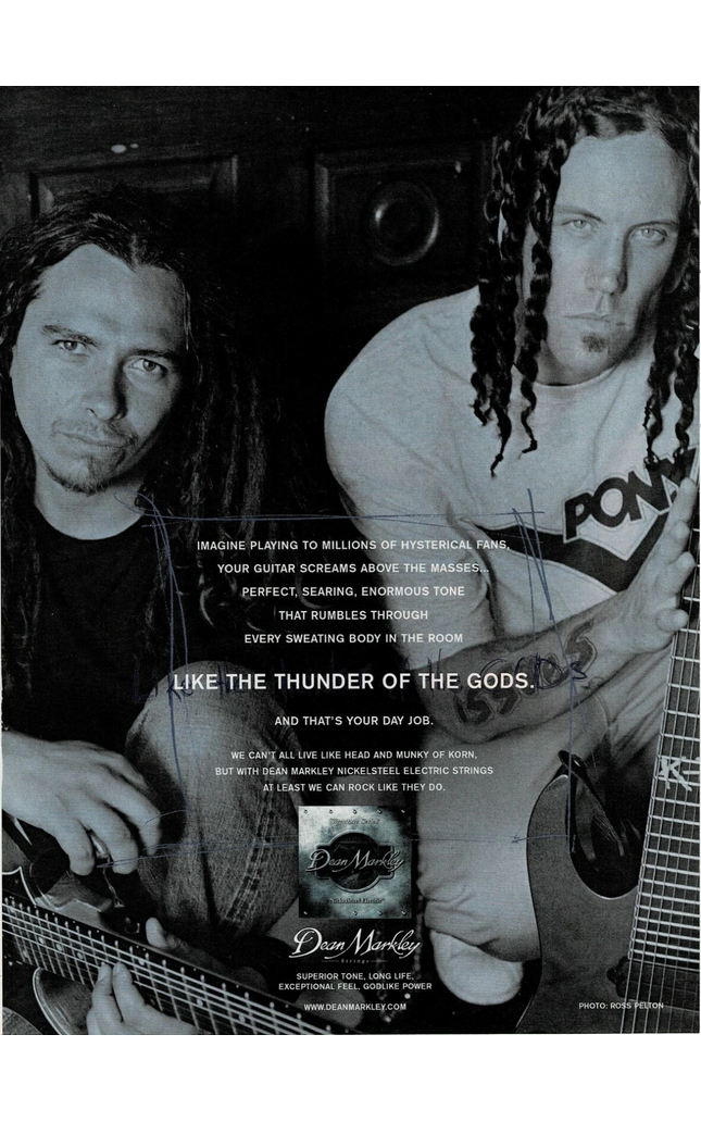 Head & Munky of Korn - Dean Markley Strings - 2003 Print Advertisement