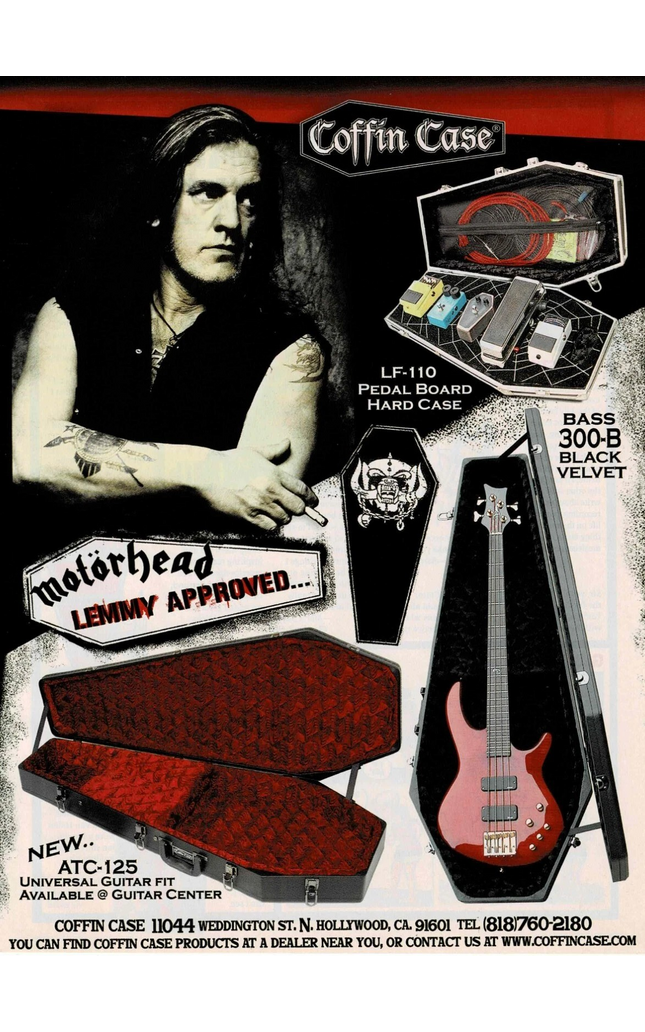 Lemmy Kilmister of Motorhead - Coffin Case - 2004 Print Advertisement