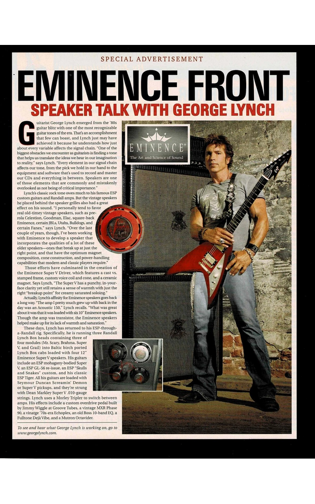Eminence Speakers - GEORGE LYNCH - 2008 Print Ad
