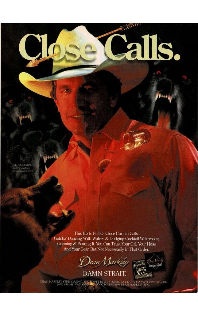 Dean Markley Strings - GEORGE STRAIT - 1995 Print Advertisement