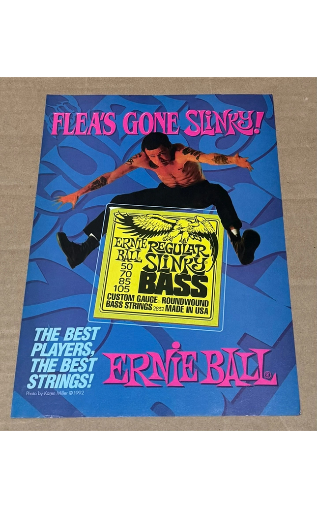 Ernie Ball - FLEA of RED HOT CHILI PEPPERS - 1992 Print Advertisement