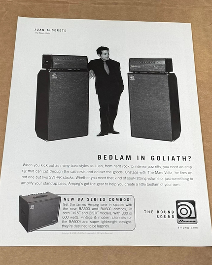 AMPEG AMPS - JUAN ALDERETE of THE MARS VOLTA - 2008 Print Advertisement