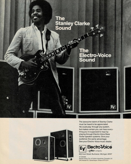 STANLEY CLARKE - ELECTRO-VOICE SOUND SYSTEMS - 1981 Print Advertisement