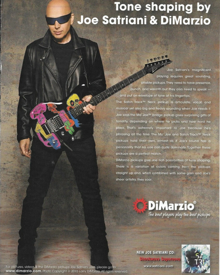 DiMarzio Pickups - JOE SATRIANI - 2016 Print Advertisement