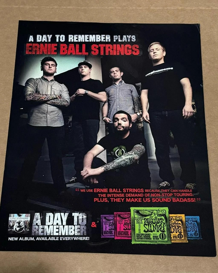 A DAY TO REMEMBER - ERNIE BALL - 2011 Print Advertisement