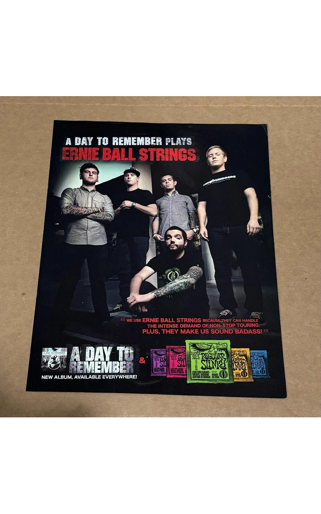 A DAY TO REMEMBER - ERNIE BALL - 2011 Print Advertisement
