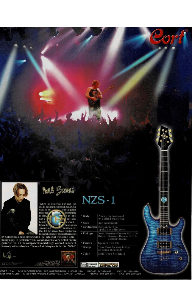 Neil Zaza - Cort Guitars - NZS-1- 2004 Print Ad