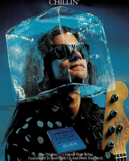 Anthony Esposito of Lynch Mob - Dean Markley Strings - 1991 Print Ad