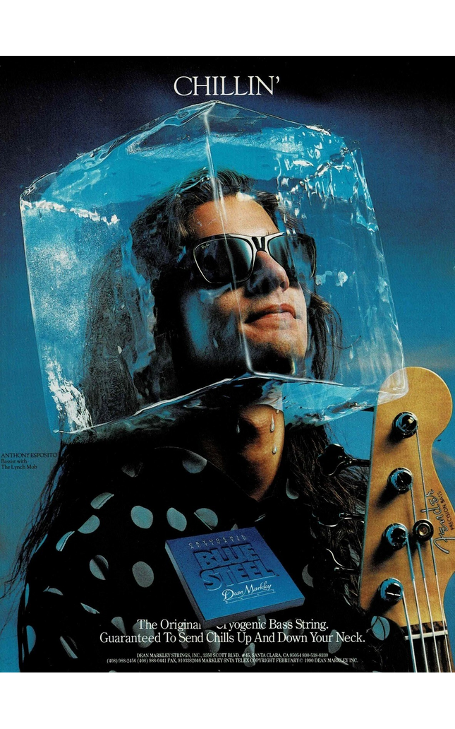 Anthony Esposito of Lynch Mob - Dean Markley Strings - 1991 Print Ad