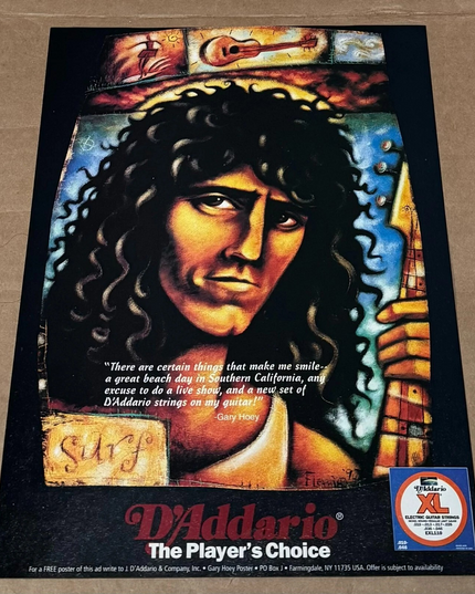 D'Addario Strings - GARY HOEY - 1995 Print Advertisement