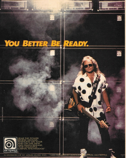 AMPEG AMPS - MICHAEL ANTHONY of VAN HALEN - 1991 Print Advertisement