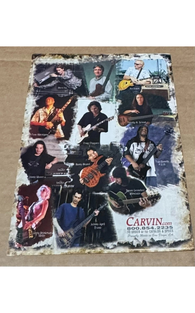 CARVIN GUITARS - WALSH /VAI /HOLDSWORTH / MOORE /SCHMIT /BRUNEL - 2004 Print Ad