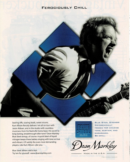 Kurt Allison of Jason Aldean - Dean Markley Strings - 2013 Print Ad