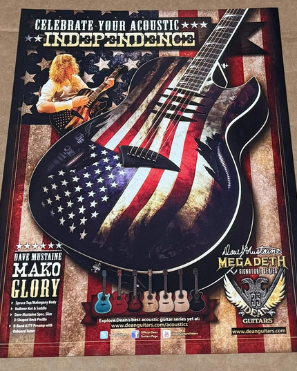 DAVE MUSTAINE of MEGADETH - DEAN GUITARS - 2012 Print Ad