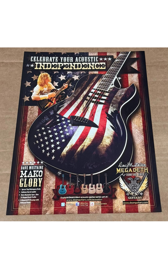 DAVE MUSTAINE of MEGADETH - DEAN GUITARS - 2012 Print Ad