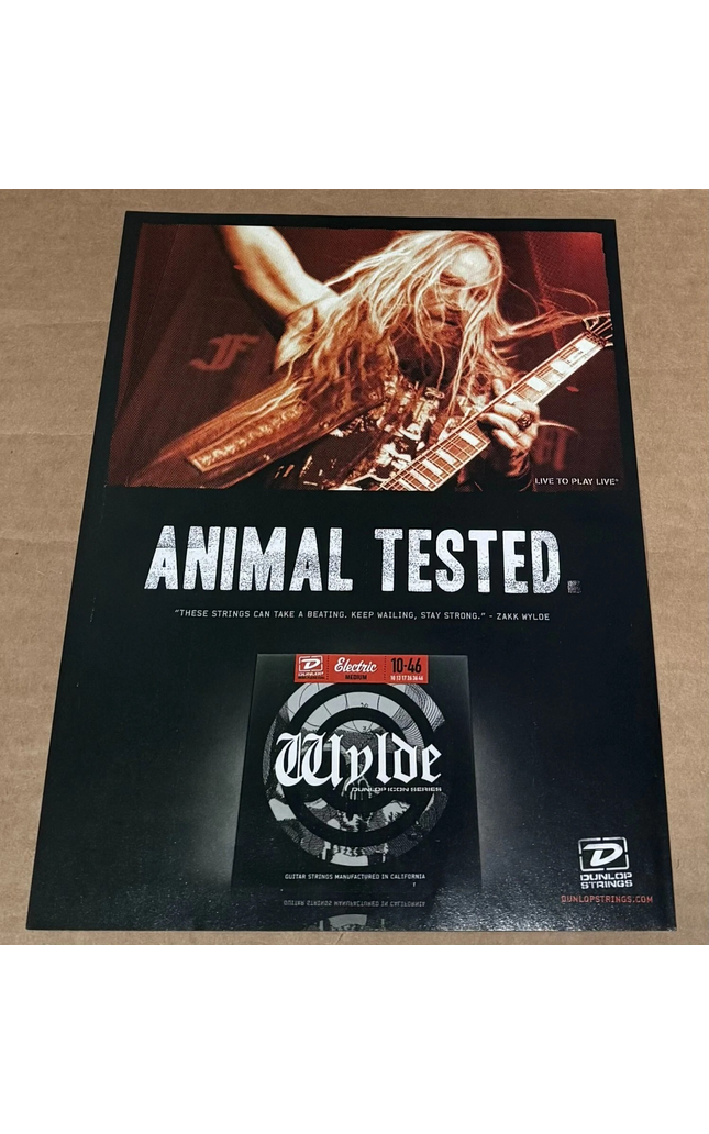 Dunlop - ZAKK WYLDE of BLACK LABEL SOCIETY OZZY - 2008 Print Advertisement