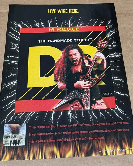 DR Strings - DIMEBAG DARRELL of DAMAGEPLAN - 2004 Print Ad