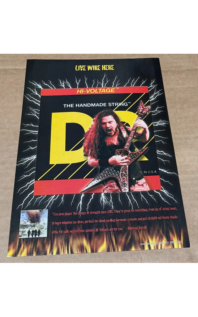 DR Strings - DIMEBAG DARRELL of DAMAGEPLAN - 2004 Print Ad