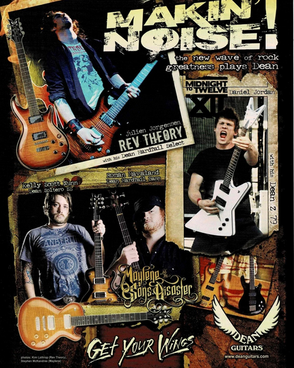 REV THEORY / MIDNIGHT TO TWELVE - DEAN GUITARS - 2008 Print Ad
