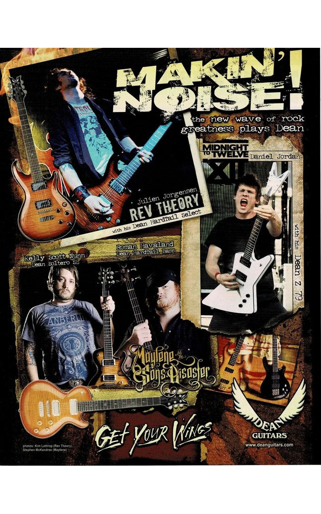 REV THEORY / MIDNIGHT TO TWELVE - DEAN GUITARS - 2008 Print Ad