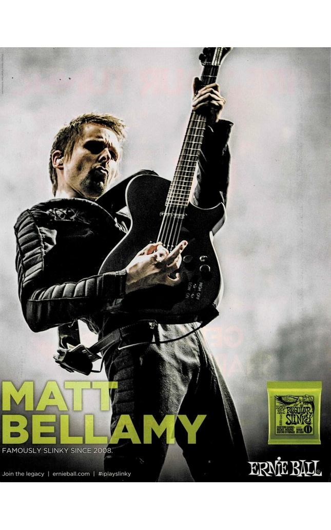 MATT BELLAMY of MUSE - ERNIE BALL - 2016 Print Ad
