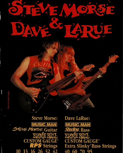 Ernie Ball / MUSIC MAN - STEVE MORSE / DAVE LARUE - 1994 Print Ad