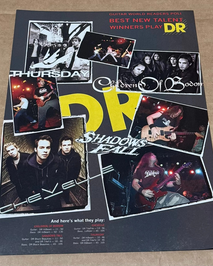THURSDAY /SHADOWS FALL /CHEVELLE /CHILDREN OF BODOM - DR Strings - 2004 Print Ad