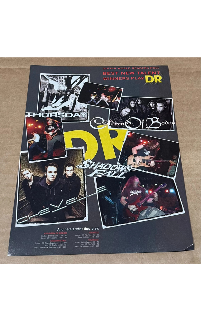 THURSDAY /SHADOWS FALL /CHEVELLE /CHILDREN OF BODOM - DR Strings - 2004 Print Ad