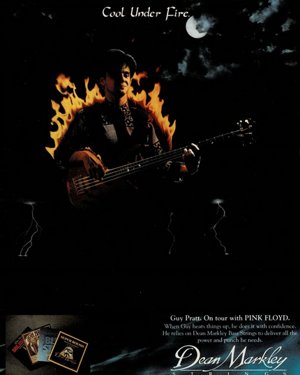 Guy Pratt of Pink Floyd - Dean Markley Strings - 1988 Print Ad