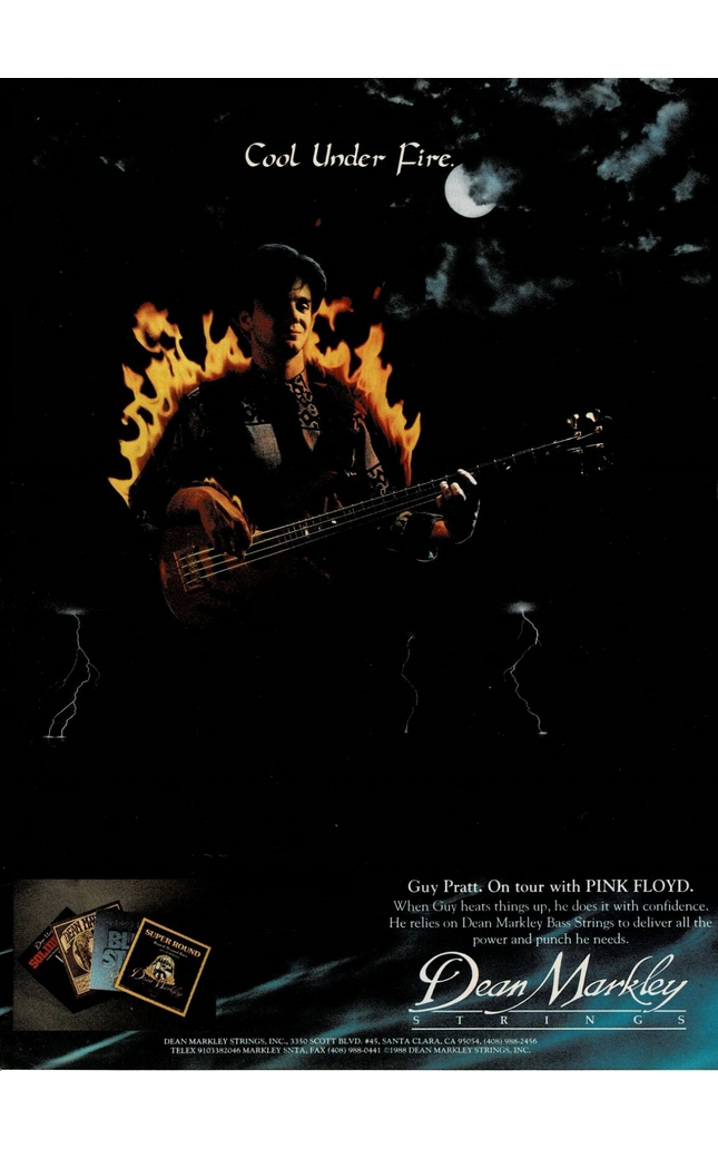 Guy Pratt of Pink Floyd - Dean Markley Strings - 1988 Print Ad
